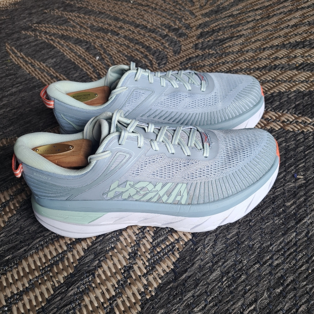 Hoka One One Women's Sneakers - Light blue and Coral